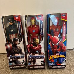 Captain America , Spider Man , Iron Man Action Figures New