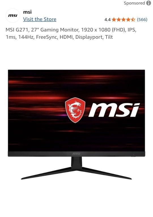 27 Inch 144hz Gaming Monitor