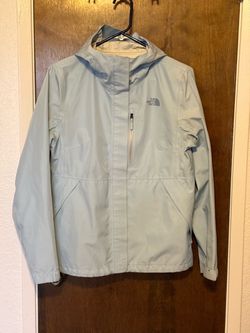 The North Face Light Blue Hooded Rain Jacket