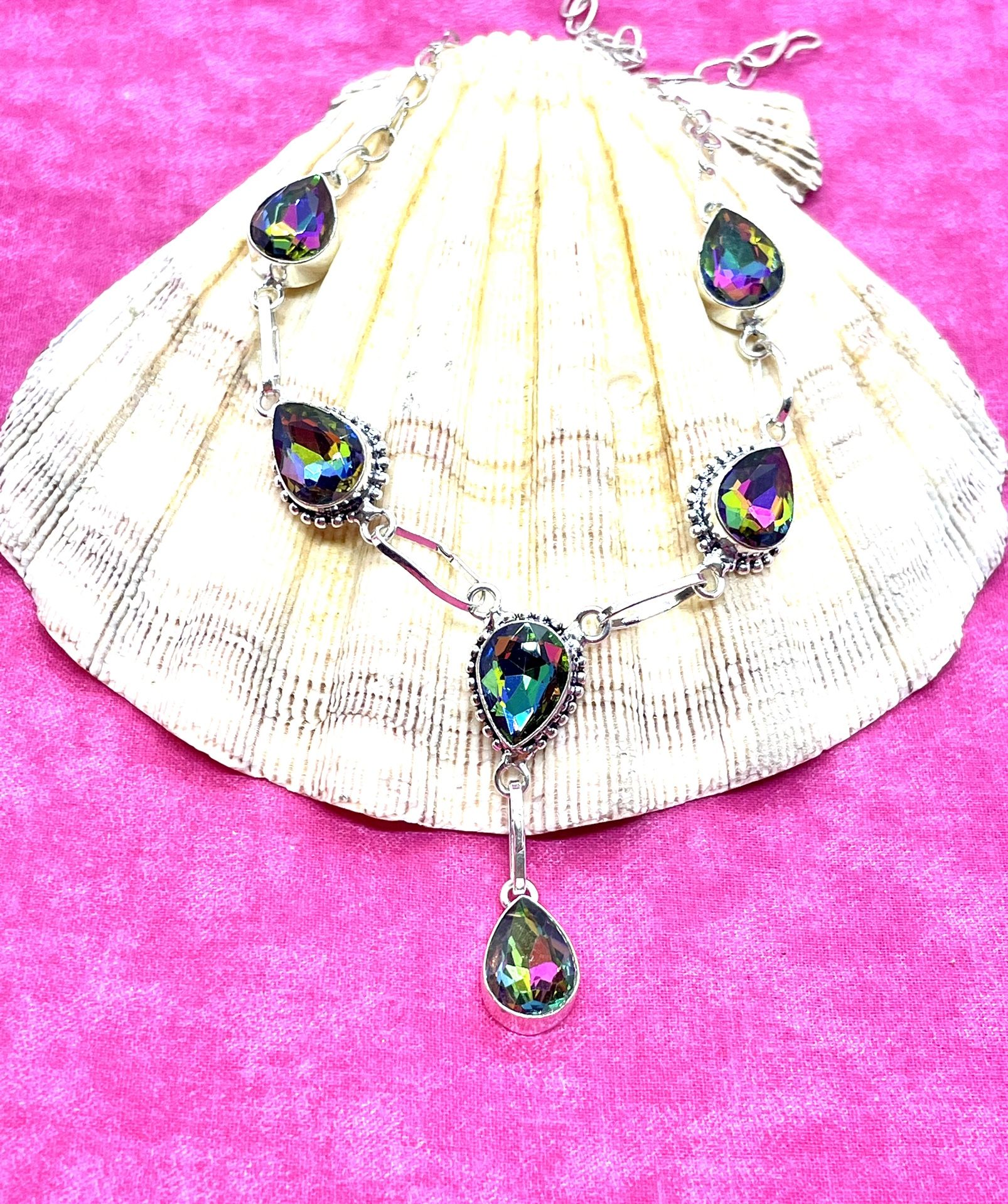 Sterling Mystic Topaz Necklace