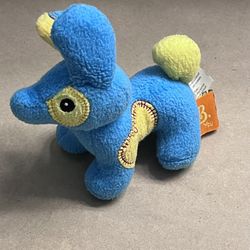 Battat Just B. You Happy Yellow Blue Puppy Dog Patches Stuffed Plush 5" Animal