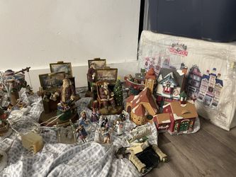 Huge Lot Of Department 56 Christmas Figurines And Villages.