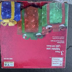 3 Piece Yuletide Lane LED Gift Boxes 