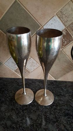 Silver plated wine glass