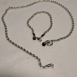 Sterling Silver Necklace and Bracelet Set New Price 
