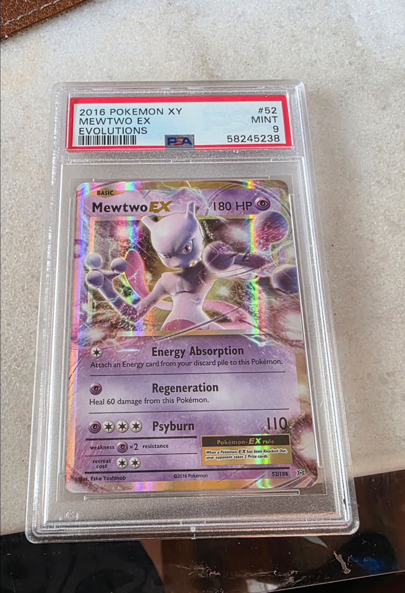 2016 Pokémon XY Mewtwo EX Evolution mint psa 9