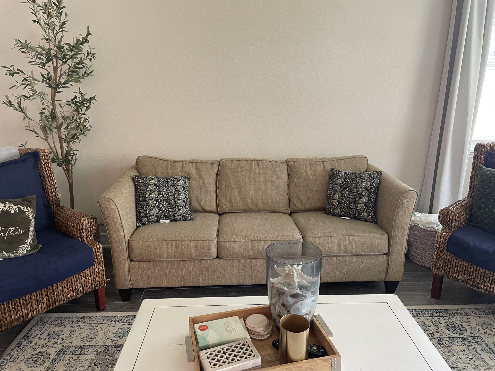 Sofa Bed And Side Chairs.