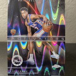 VJ Edgecombe 2025 Topps Chrome Basketball Activators Raywave Refractor Rookie SP