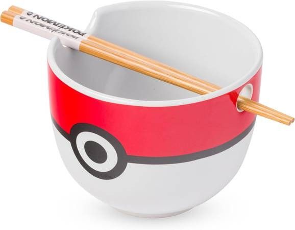 Silver Buffalo Pokemon Pokeball Ceramic Ramen Noodle Bowl with Chopsticks, Microwave Safe, 20 Ounces
New in the box