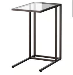 2 IKEA VITTSJÖ Laptop Stands / C-Tables – Glass & Black Metal