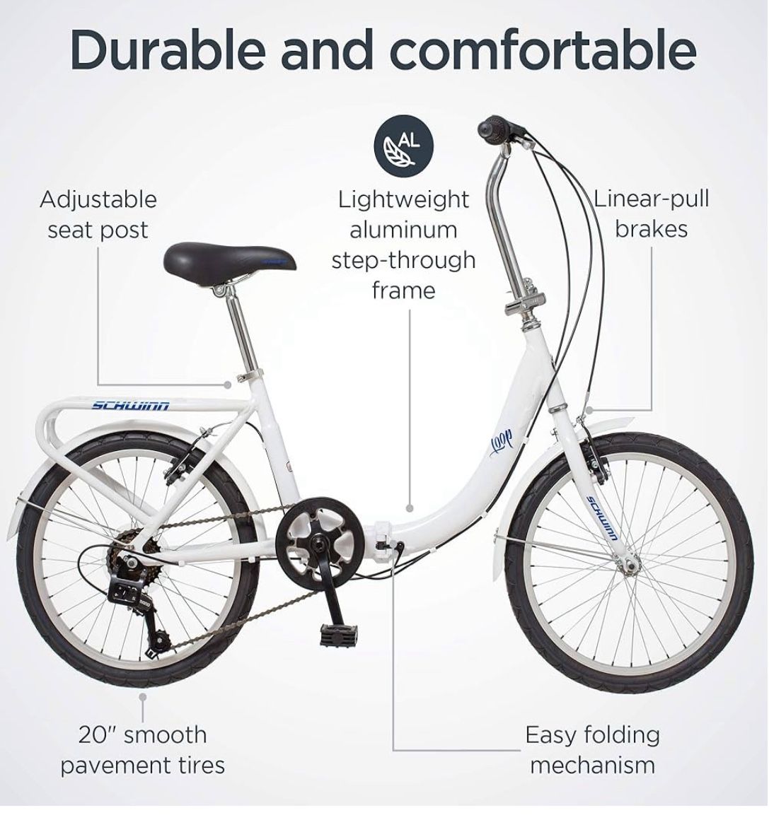 Schwinn Loop Lightweight Folding Bike -20” Like New