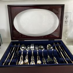 Cambridge 44 Pc Silverware Flatware Set Service For 8 , Box