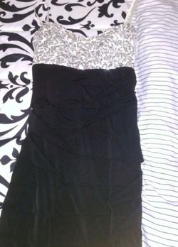 Black & white dress with silver sequins (size: small)