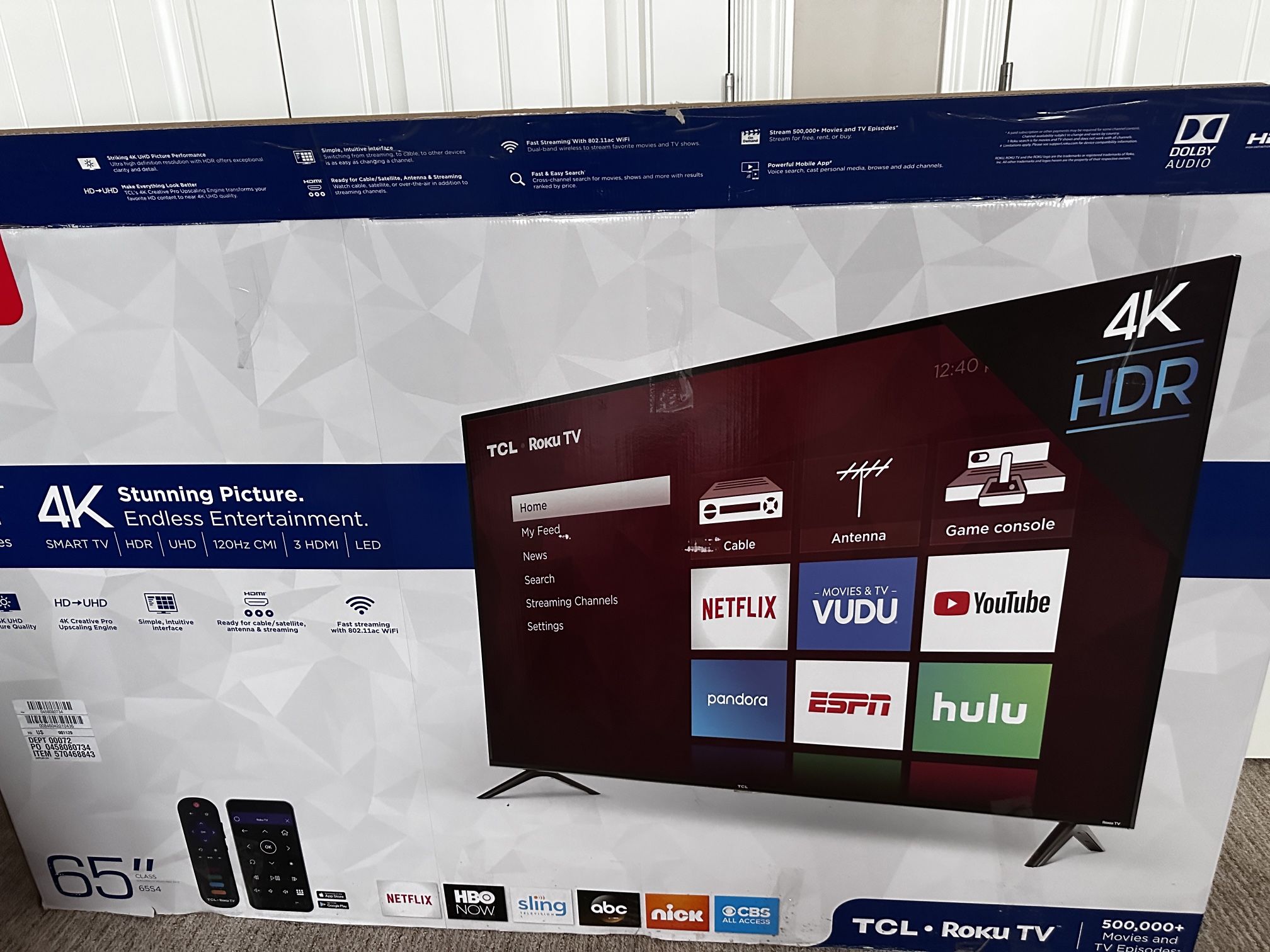 65 In TCL Roku 4K TV