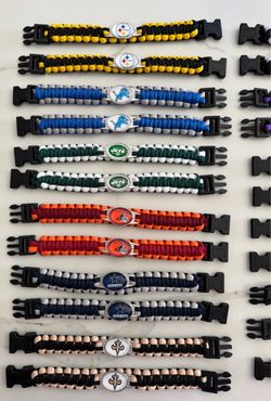 Paracord Football Team Charm Bracelets
