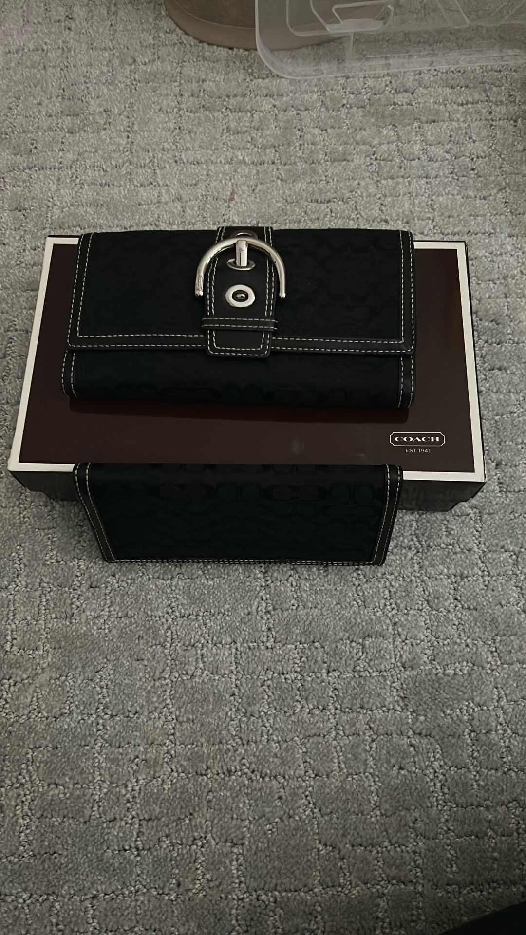 Coach With Small C’s Pattern Wallet, Checkbook & Lanyard