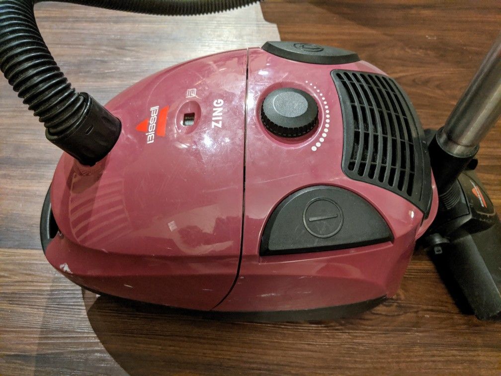 Bissell Zing Bagged Canister Vacuum, Maroon, 4122 Corded for Sale in