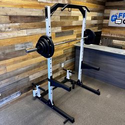 Brand New Squat Rack Power Cage + 170 Lb Olympic Weight Plate Set + Barbell , Home Gym Equipment **FREE DELIVERY**