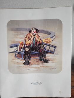 Emmett Kelly Jr. Print Art Collectible