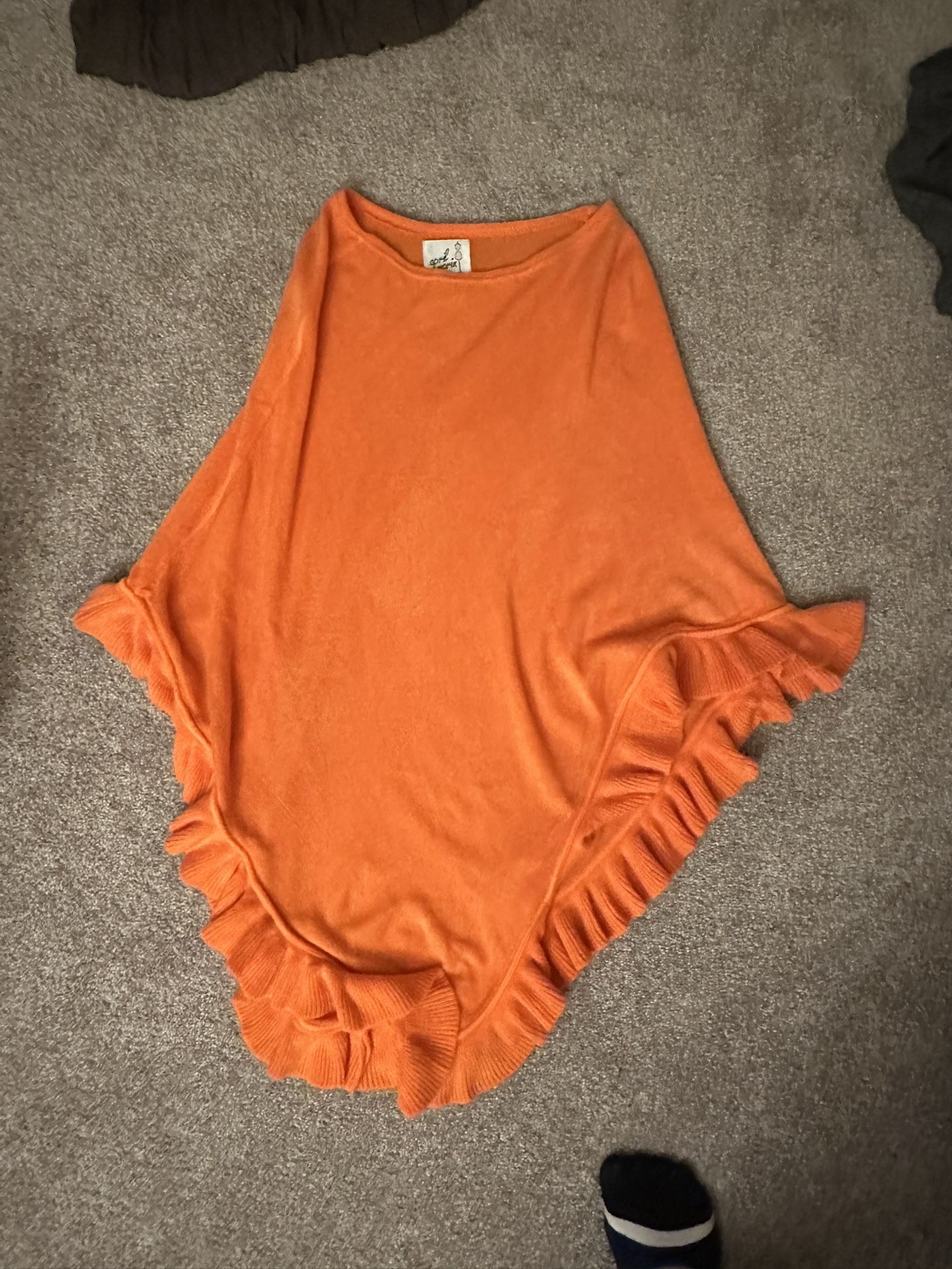 Orange Knit Poncho