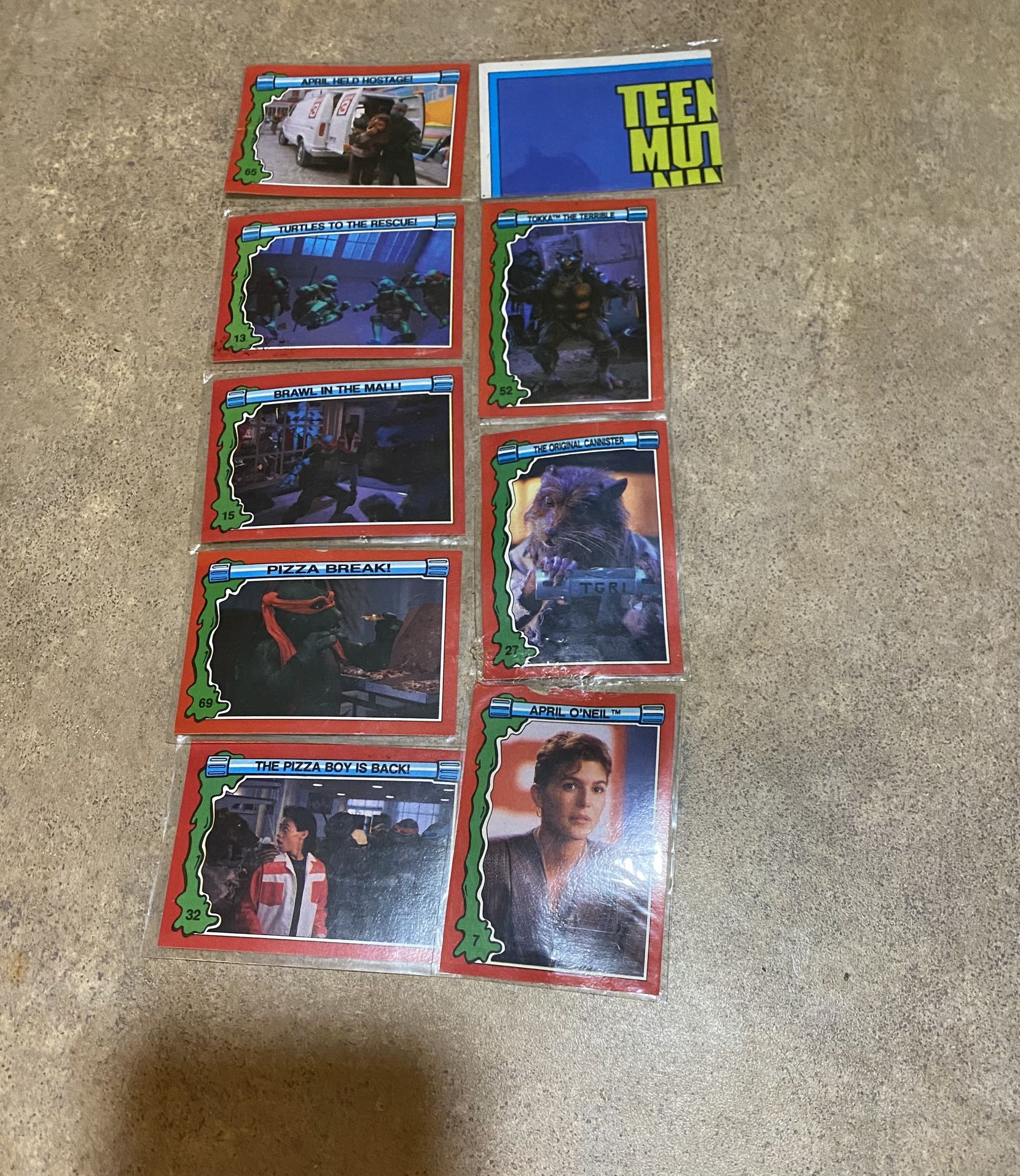 Vintage 90’s Teenage Mutant Turtles cards