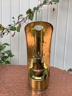 DHR Holland Brass Oil Lamp Wall Sconce Vintage Made In Holland