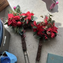Crosses With Poinsettia Flowers