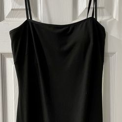 Juniors Black Sequin Bottom Spaghetti Strap Dress Juniors M