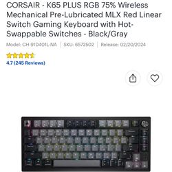 Corsair K65 Plus Gaming Keyboard 