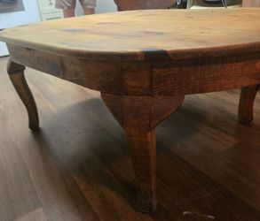 Rustic Solid Wood Oval Coffee Table