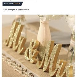 Mr & Mrs Gold Table Decor 