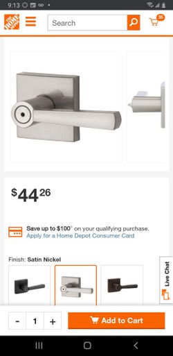 Spyglass door handle for bedroom/bathroom.