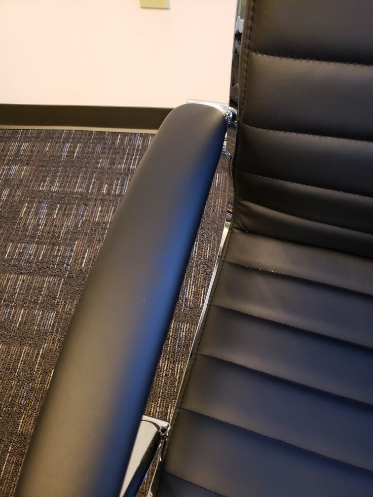 HOLD! Quill Brand Bresser Luxura Faux Leather Manager Chair Black Desk