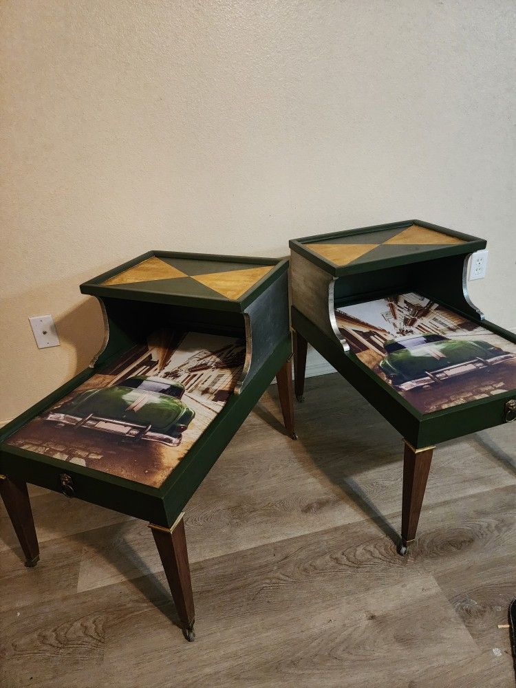 Mcm Vintage Car End Tables
