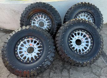 Kmc 445 Custom / Black Ring 17x9 8x180 +0 Offset With Toyo M/T 35x12.50R17 Tires🔥🔥🔥