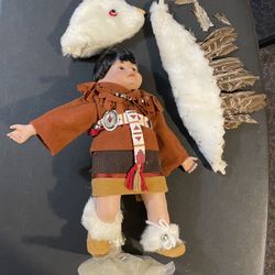 1983 porcelain doll  Danbury Mint LITTLE EAGLE DANCER 12 Porcelain Doll Elke Hut