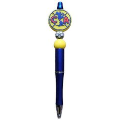 Club America Soccer Team Custom Beaded Ballpoint Twist Pen Blue Yellow