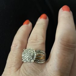 Awesome Wedding ENGAGEMENT RING SIZE 8... 14K Gold Plated With Zirconia Stones