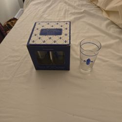 Set Of 4 Fluer-De-Lys Blue Glasses William Sonoma