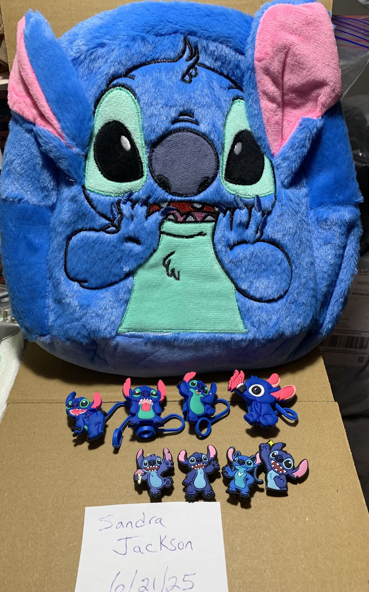 Stitch Backpack and Straw Toppers
