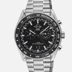 Gevril GV2 freccia men’s  Stainless Steel Chronograph Watch - Black Dial