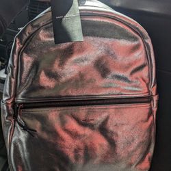 Saint Laurent Silver Leather Back Pack Brand New 