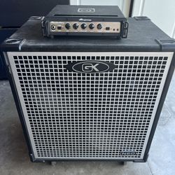 Bass amp with Ampeg Head And GK Speaker 