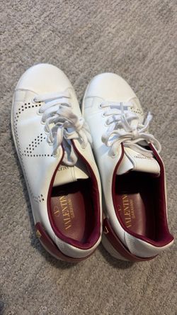 Valentino Garavani Backnet Sneakers - White/Burgundy - EU 38.5 Women - Like New