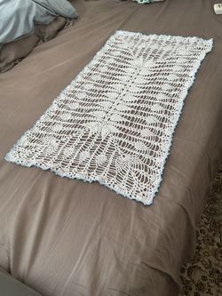 34”x18.5” adorable Handmade Crochet Pineapple Lace doily / Table Runner