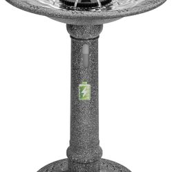 Solar Bird Bath with Fountain, Battery System (N36)