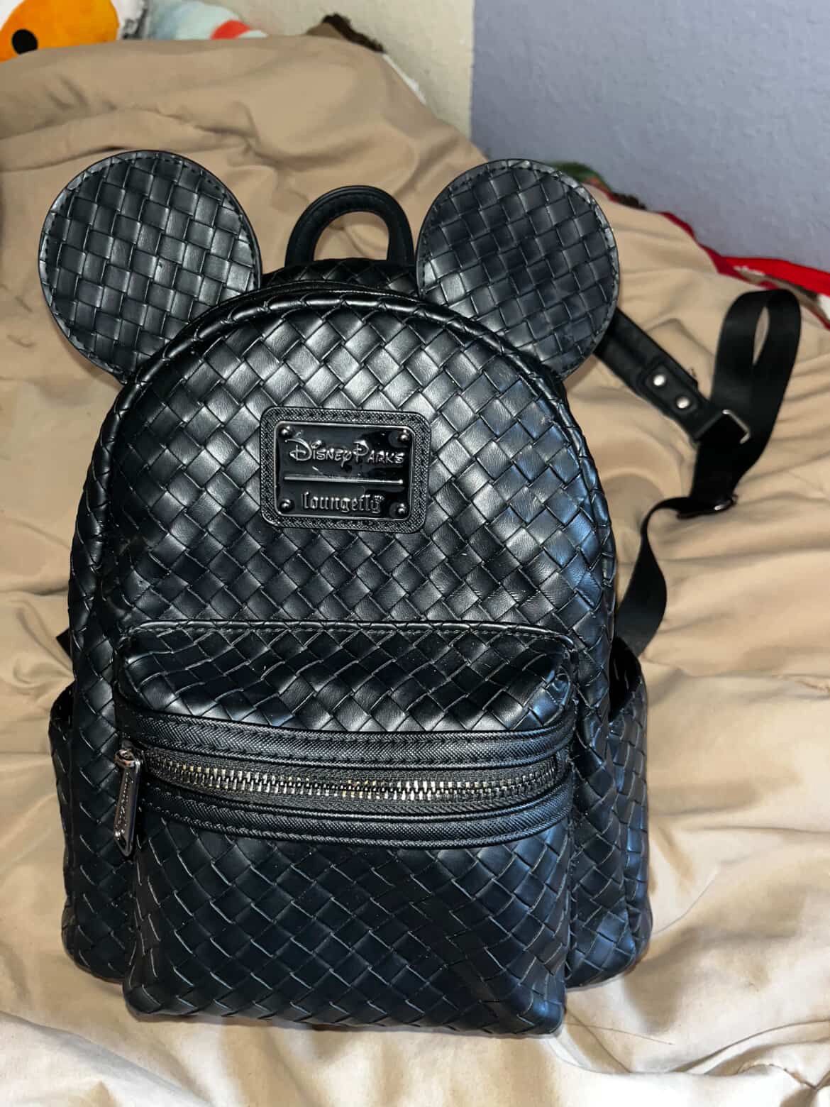 Loungefly Black Woven Backpack with Ears( Used Once) 