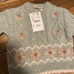New Zara Baby Girl Knit Sweater 6/9months