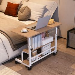 [NEW] 31.5" Mobile Side Table Height Adjustable Laptop Desk