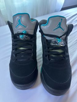 Air Jordan 5 Retro Black Aqua –  5.5 Y / Women’s 7 – Used